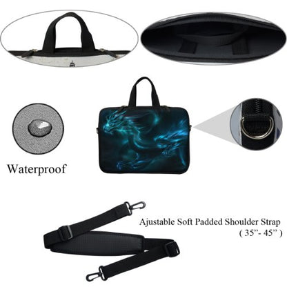 Meffort Inc 12 Inch Neoprene Laptop Sleeve Bag - Water Resistant, Hidden Handle, Adjustable Shoulder Strap, Dual Zipper, Fits Up to 11.6” - 12" Laptops - The Starring Night - Blue Dragon - color: Blue Dragon