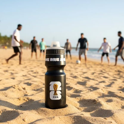 Official FIFA World Cup 2026 Edition 24oz Refillable Squeeze Water Bottle - color: Black