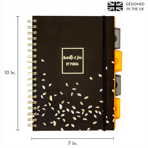Pukka Pad 5 Subject Spiral Notebook 12-Pack - 200 Pages, 100 Sheets of 80GSM Paper with Repositionable Dividers & Perforated Edges for Office Planning & Organization - B5-7 X 10, Rochelle & Jess - color: Rochelle & Jess