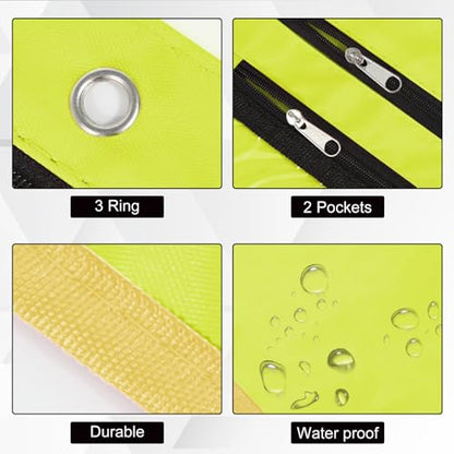 YoeeJob 2 Pack 1 Inch Expandable Zipper Pencil Pouches with Clear Window for 3 Ring Binder, Suitable for School & Office（Yellow） - color: Yellow