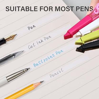 19.69ft Correction Tape Pen, 5-Count Pack, Dry Instantly, Stretch Resistant, not Easy to Break, as Smooth as Writing, Perfect for School, Office Supplies, Black White Red Yellow Blue - size: 1 Count (Pack of 5)