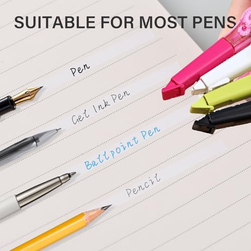 Correction Tape Pen, 10-Count Pack, 19.69ft Each, Dry Instantly, Stretch Resistant, not Easy to Break, as Smooth as Writing, Perfect for School, Office Supplies, Black White Red Yellow Blue - size: 1 Count (Pack of 10)