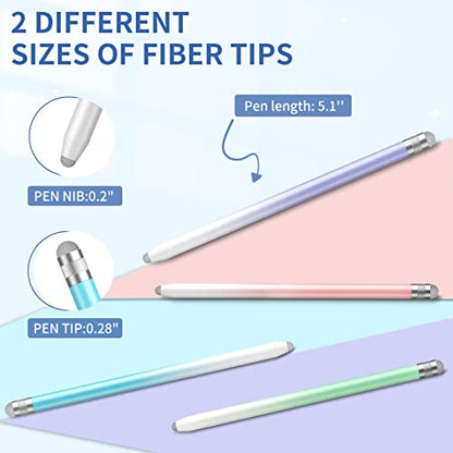 Stylus Pens for Touch Screens, 4PCS Stylus Pen for iPad with Precision Double Fiber Tips, Compatible with Apple iPad/iPhone/Android/Tablets and Other Capacitive Touch Screens