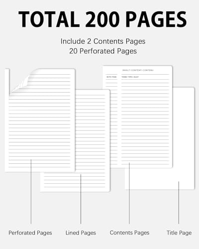 Dynta Hardcover Journal Notebooks, 10 Packs A5 Lined Journals Bulk for Writing 200 Pages/100Sheets, 8.4 x 5.8 inch, Classic Ruled Notebook for Work/Travel/College/Note Taking(Black) - color: Black