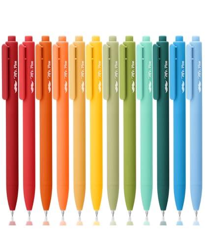 Mr. Pen- Retractable Gel Pens, 12 Pack, Winter Forest Color Inks | Fine Point 0.5mm, Fast Dry, Smooth Writing, Cute Pens for Drawing, Writing Planner and School Supplies - color: Winter Forest Ink, size: 12 Pack