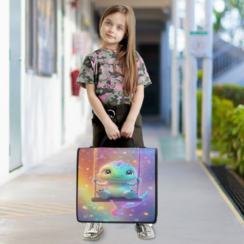 3 Ring Zipper Binder Cartoon Dinosaur Binders Bag with Shoulder Strap 500 Sheets Paper Organizer Trapper Keeper Documents Storage File Folder for School Office - color: A1121