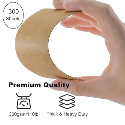 VANRA 300PCS Blank Index Cards 3x5 inches Note Cards Thick 110lb Cardstock Flash Cards, Unruled Study Cards for School Learning, Office (Kraft Brown, 300/Pack)