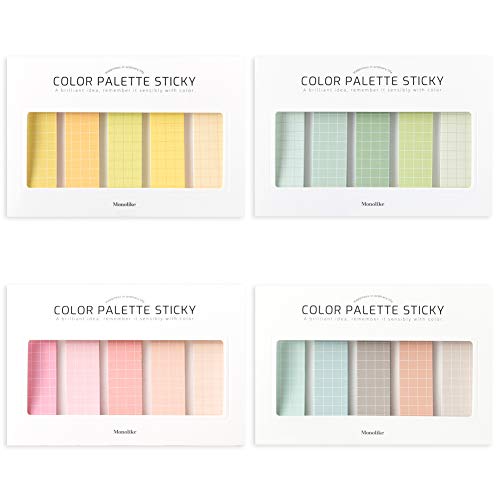 Monolike Color Palette Sticky Grid 500 C Set 4p - Self-Adhesive Memo Pad 30 Sheets - color: Grid 500 C