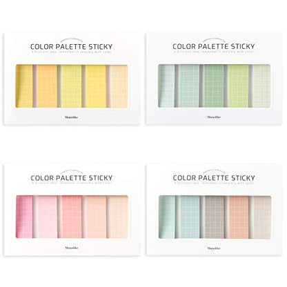 Monolike Color Palette Sticky Grid 500 C Set 4p - Self-Adhesive Memo Pad 30 Sheets - color: Grid 500 C