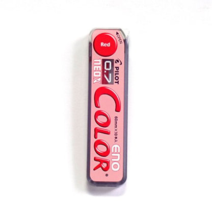 Pilot Color Eno Red Set, 0.7mm Mechanical Pencil + Mechanical Pencil Lead 0.7mm, Red, 10 Leads(Japan Import)