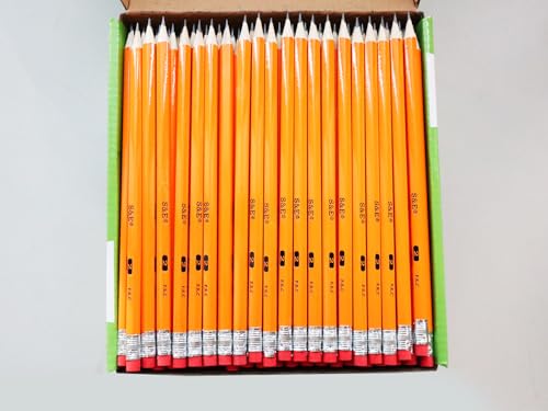 S & E TEACHER'S EDITION #2 Pencils, Pre-sharpened HB Lead Bulk Box – 200 Pack Yellow Woodcase Pencils with Erasers, Ideal for Standardized Tests, Classroom & Home – No. 2 Pencil Back to School