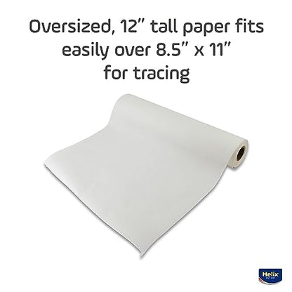 Maped - Helix Sketch & Tracing Paper Roll 12 Inch by 50 Yards - Tracing Outlines for Art Projects - High Transparency - Perfect for Artists and Designers - Generous Size, Smooth Surface, Versatile Use