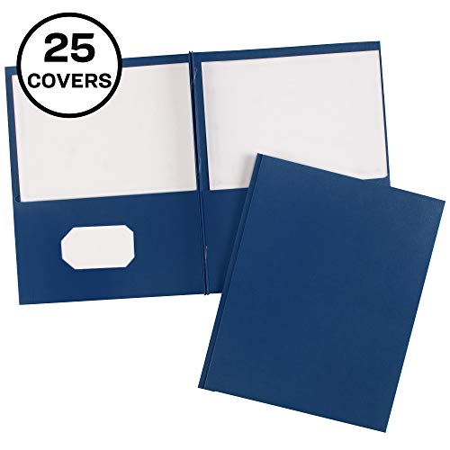 Avery Two Pocket Folders with 3 Prong Fasteners, Holds 70 Sheets, 25 Blue Folders (47975) - color: Dark Blue