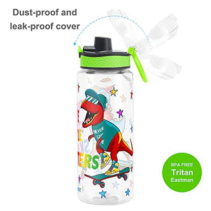 Cute Water Bottle for School Kids Girls, BPA FREE Tritan & Leak Proof & Easy Clean & Carry Handle, 23oz/ 680ml (Skateboarding) - color: Skateboarding