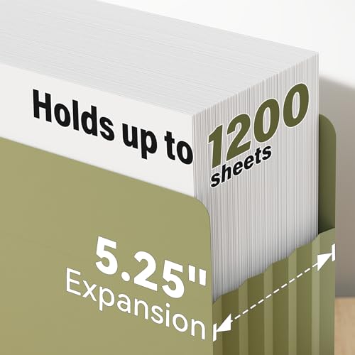 Ansook Legal Size Expanding File Folders,6 Pack Large Capacity 5.25" Expandable File Folders,Accordion File Organizer for Desk Cabinet,with Straight-Cut Tab,Office School Supplies - size: 5.25" Expansion, style: LEGAL (9.25"×14.75")