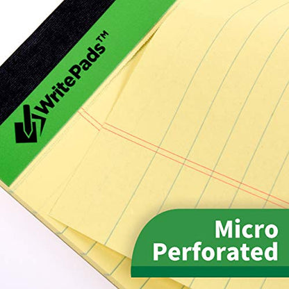 KAISA Legal Note pads 8.5 x 11，12pads 600 Sheets note pads office supplies Recycled Paper 8.5 x 11 Wide Ruled 50 sheets Premium Thick Paper Hard Back Notepads 8-1/2"x 11-3/4" Writing Tablet Canary For Office Supplies (Pack of 12) - color: Canary 12pad, si