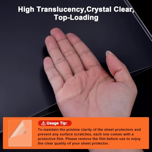 Ndsox 5 Pack 8.5" x 11" Rigid Print Protectors Clear Hard Plastic Sheet Protectors Top Loading for Birth Certificates, Documents, Posters, Photos, Meuns, Heavy Duty No-Hole Plastic Document Sleeves - size: 8.5" x 11"