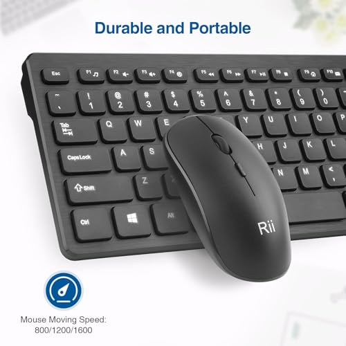 Wireless Keyboard and Mouse Combo - Rii Standard Office PC Keyboard and Optical Wireless Mice (Black (2 Pack)) - color: Black (2 Pack)