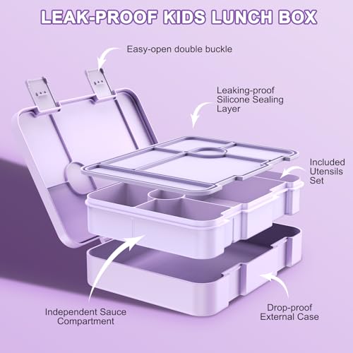 Scothen Backpack for Girls with Bento Lunch Box Set, School Bag Bookbag for Teens Girls Kids Student, 43oz Lunch Containers Lunchbox, Insulated Lunch Bag & Pencial Case, Back to School Gifts - color: Purple