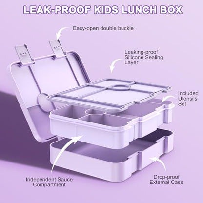 Scothen Backpack for Girls with Bento Lunch Box Set, School Bag Bookbag for Teens Girls Kids Student, 43oz Lunch Containers Lunchbox, Insulated Lunch Bag & Pencial Case, Back to School Gifts - color: Purple