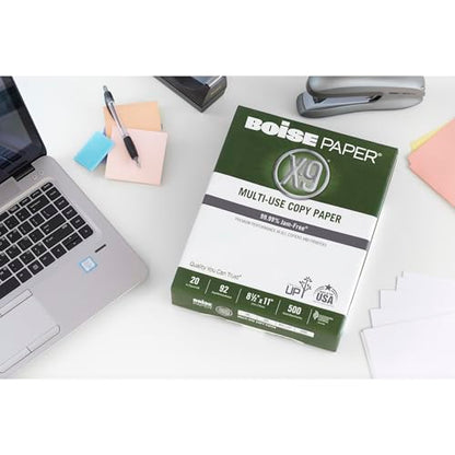 Boise X-9 Multi-Use Printer & Copy Paper, 10 Reams, White, Letter (8.5in x 11in), 5000 Sheets Per Case, 20 Lb, 92 Brightness - size: 10 Reams (5000 Sheets), style: 8.5 x 11, 20 lb.