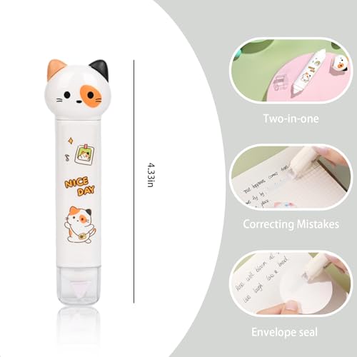 10Pcs Black Cute Cat Stationery Set Cat School Supplies Kawaii Japanese Stationery Birthday GIFS Including Pens Pencil Sharpener Highlighter Eraser Correction Tape Ruler for Office School Supplies - style: black kawaii cat