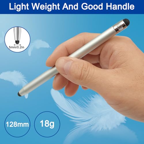 2 Pack Stylus Pens for Touch Screens, High Sensitivity Precision Capacitive Stylus Pen Compatible with iPad iPhone Samsung Tablets All Universal Touchscreen Devices with 4 Rubber Tips (Black) - color: Black