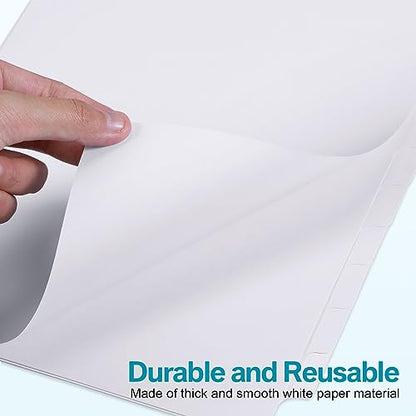 Fulmoon 320 Pieces 3 Ring Binder Dividers with Tabs 40 Sets 8 Tab Dividers for 3 Ring Binders Letter Size 3 Hole(White) - color: White