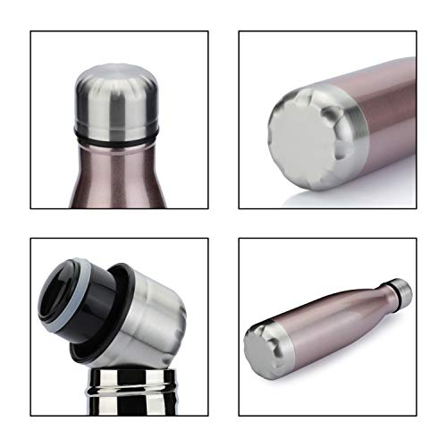 MEWAY 17oz Sport Water Bottle 8 Pack Vacuum Insulated Stainless Steel Leak-Proof Double Wall Cola Shape Water Bottle,Keep Drinks Hot & Cold (Rose Gold,8 Pack) - color: Rose Gold