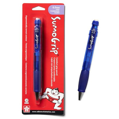 SAKURA 50282 SumoGrip 0.5-mm Pencil with Eraser, Clear Blue - color: Clear Blue