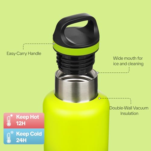 BJPKPK Insulated Water Bottle 32OZ Stainless Steel Water Bottle with Handle Double Walls Vacuum Insulated BPA Free Flask, Bamboo Grove - color: Bamboo Grove, size: 32 Ounces