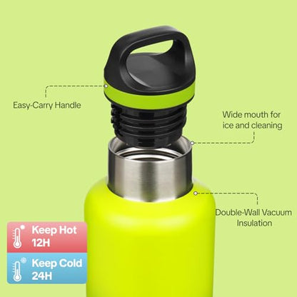 BJPKPK Insulated Water Bottle 32OZ Stainless Steel Water Bottle with Handle Double Walls Vacuum Insulated BPA Free Flask, Bamboo Grove - color: Bamboo Grove, size: 32 Ounces