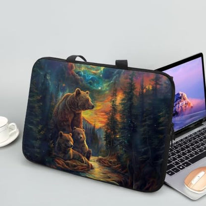Computer Shoulder Bags for Laptops Laptop Briefcases Casual Business Briefcase - color: Bear Print, size: 10inch