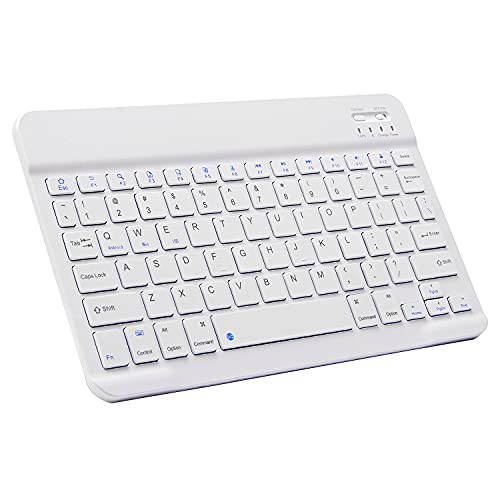 Ultra-Slim Bluetooth Keyboard Portable Mini Wireless Keyboard Rechargeable for Apple iPad iPhone Samsung Tablet Phone Smartphone iPadOS iOS Android (10 inch White) - color: 10 inch White