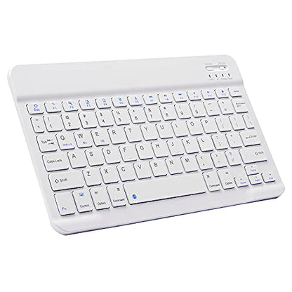 Ultra-Slim Bluetooth Keyboard Portable Mini Wireless Keyboard Rechargeable for Apple iPad iPhone Samsung Tablet Phone Smartphone iPadOS iOS Android (10 inch White) - color: 10 inch White