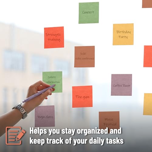 Mr. Pen- Sticky Notes, 3"x3", 12 Pads, 600 Sheets, Colorful | Sticky Notes Bulk, Self-Stick Note Pads, Perfect for Office, School, Home, Study & Organization - color: Harvest Ember