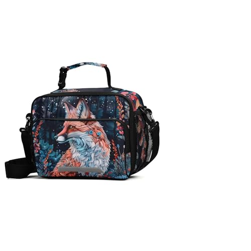 MNSRUU Student Lunch Bag Beautiful Fox Insulated DinnerTotes Picnic Bag Lunch Box with Adjustable Shoulder Strap for Teen Kids Adults - color: Fox I9752