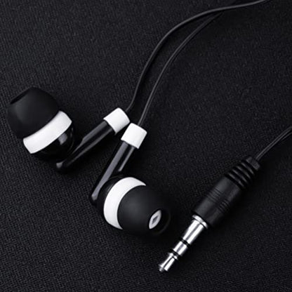 Wholesale Bulk Earbuds Headphones 50 Pack Individually Bagged Earphones for Schools, Classroom, Students, Libraries, Hospitals, Museums - color: Black, size: 50 Pack
