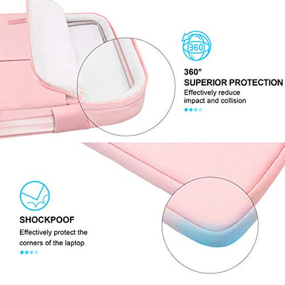 Lacdo 360° Protective Chromebook Case 11 Inch Laptop Sleeve for 11 Inch Acer HP Lenovo Dell Samsung ASUS Chromebook Spin 311, 13 Inch Microsoft Surface Pro 11th Copilot+PC/10/9/8/X Computer Bag, Pink - color: Pink, size: 11-11.6 Inches