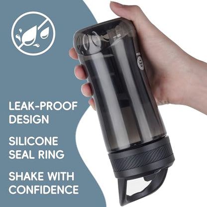 14oz Clear Kids Water Bottle with Straw Lid, BPA-Free Tritan, Measurement Scale, Sturdy Handle Wide Mouth Leak-proof Reusable Plastic Bottle for Boy& Girls, Back to School(Black) - color: Black