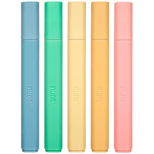 BLIEVE Bible Highlighters No Bleed Through, Chisel Tip, 5 Pack - color: VINTAGE