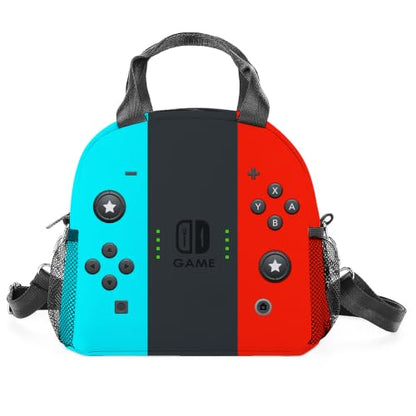 Gamer Lunch Bag Reusable Insulated Lunch Box Large Capacity Meal Tote for Kids Boys Girls Cooler Bag Waterproof Adjustable Shoulder Strap Gamepad Lunch Tote for Work School Picnic Travel Hiking - color: Game02