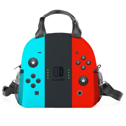 Gamer Lunch Bag Reusable Insulated Lunch Box Large Capacity Meal Tote for Kids Boys Girls Cooler Bag Waterproof Adjustable Shoulder Strap Gamepad Lunch Tote for Work School Picnic Travel Hiking - color: Game02
