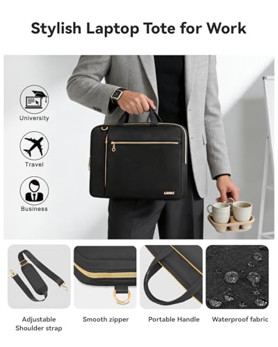 17 17.3 Inch Laptop Case Bag Women Men Compatible with HP OmniBook Envy Omen Pavilion/Dell Inspiron Precision/LG Gram/Yoga ThinkPad, Messenger Carrying Briefcase Computer Bag 18 inch, Black - color: Black, size: 17.3 inch