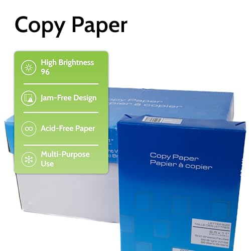 PSBM Multipurpose Copy Printer Paper, 8.5 x 11 Inches, US Letter Size, 10 Reams, 5000 Sheets, 96 Brightness, White - size: 10 Pack | 5000 Sheet