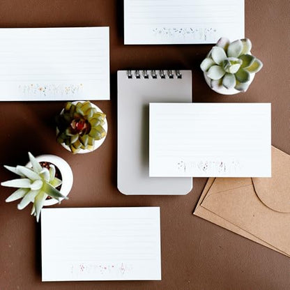 Wild Flower Index Cards by Pure Print and Design | Floral Flash Cards Perfect For Study Sessions & Learning | 100 Cards of Premium Quality with 5 Different Designs | Wild Flower | 3x5 inches - color: Wild Flower