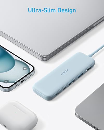 Anker USB C Hub, 5-in-1 USBC to HDMI Hub with 4K Display, 5Gbps USB-C and 2 5Gbps USB-A Data Ports for MacBook Pro, MacBook Air, Dell XPS, Lenovo Thinkpad, HP Laptops and More (Blue) - color: Blue