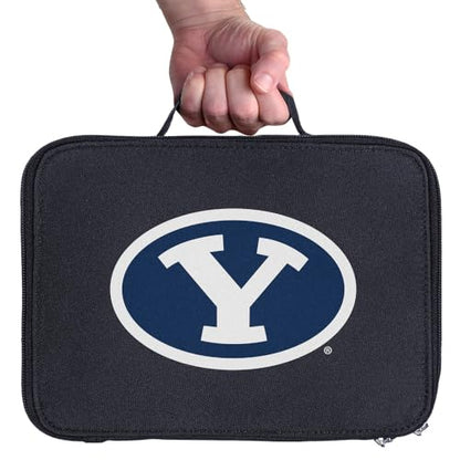 Campus Lab BYU Cougars Primary Logo Insulated Soft Sided Lunch Box - Reusable Lunch Bag For School Office Work, BPA Free, Navy - color: Brigham Young University