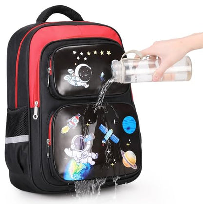 3-in-1 Kids Backpack with Lunch Bag and Pencil Case for Teens Middle School, 17" Large Capacity - color: SPACE