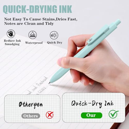 Piochoo Gel Pens, 8 Pcs 0.5mm Quick Dry Black Ink Pens Fine Point Journal Pens Smooth Writing Pens, Cute Office School Supplies Gifts for Women Nurses - color: Lake Colors